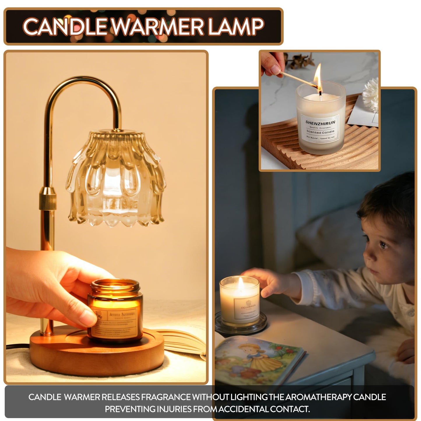 Candle Warmer Lamp with Timer Dimmable, Mother's Day/Birthday Gifts for Women Mom Her, House Warming Gifts New Home, Wax Melt Warmer Modern Farmhouse Decor for Yankee Candle in Bedroom Living Room
