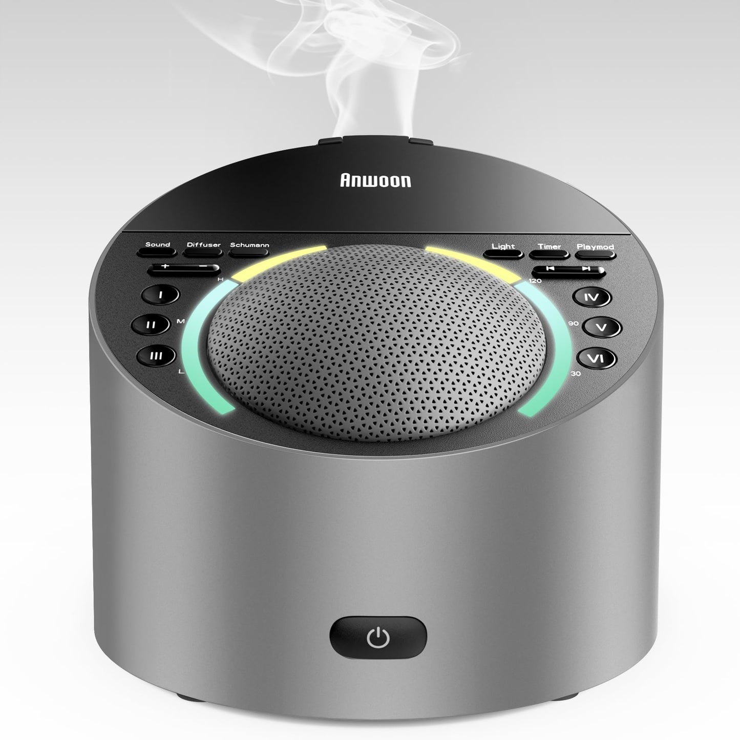 ANWOON Sound Machine with Aroma Diffuser, Premium Metal Shell White Noise Machine, Soothing Night Light, 50+ Natural Sounds for Sleep, Focus, Relaxation, Perfect System for Adults Kids Baby