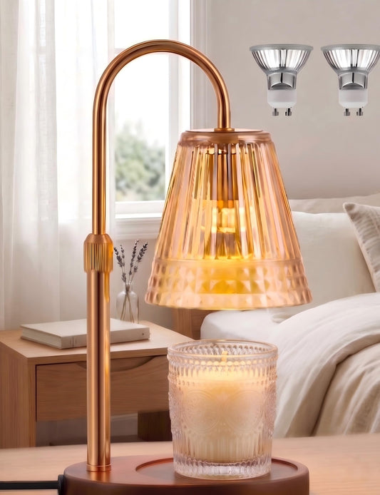 kuttipaw Candle Warmer Lamp with Timer & Dimmer, Birthday Gift for Women, Mom, Sister, Housewarming Gifts for Home Decor, Smokeless Height Adjustable Wax Melterfor Scented Candles (2 Bulbs Included)