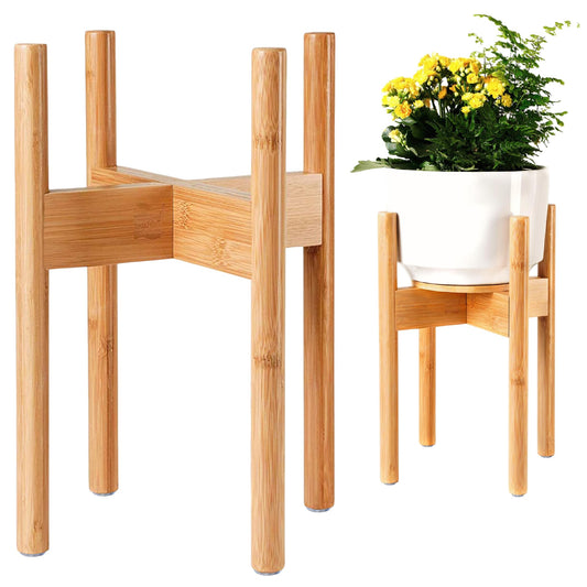 ZPirates Plant Stand for Indoor - Adjustable, Bamboo