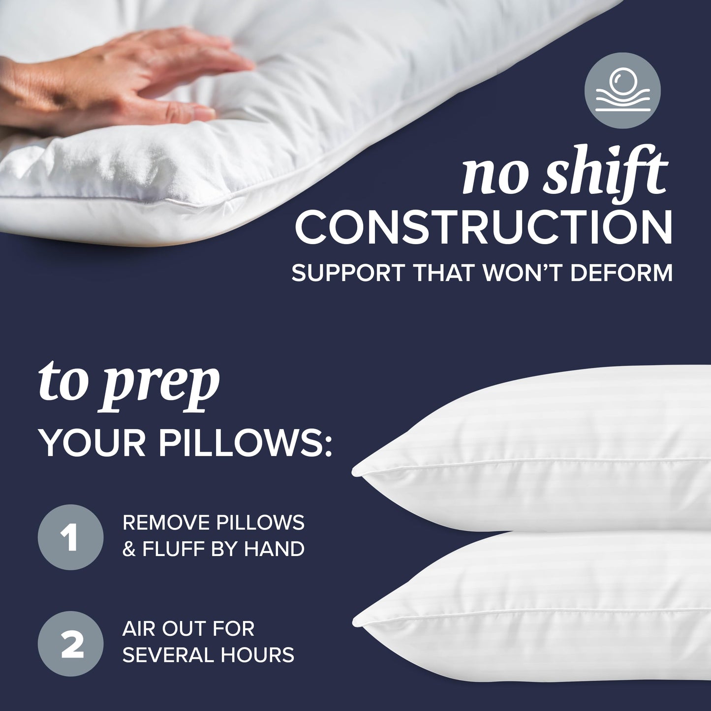 Beckham Hotel Collection Queen Pillows with Cotton Pillowcases Sets of 2, Soft Down Alternative Pillows, Open End Cases for Easy Changing, White