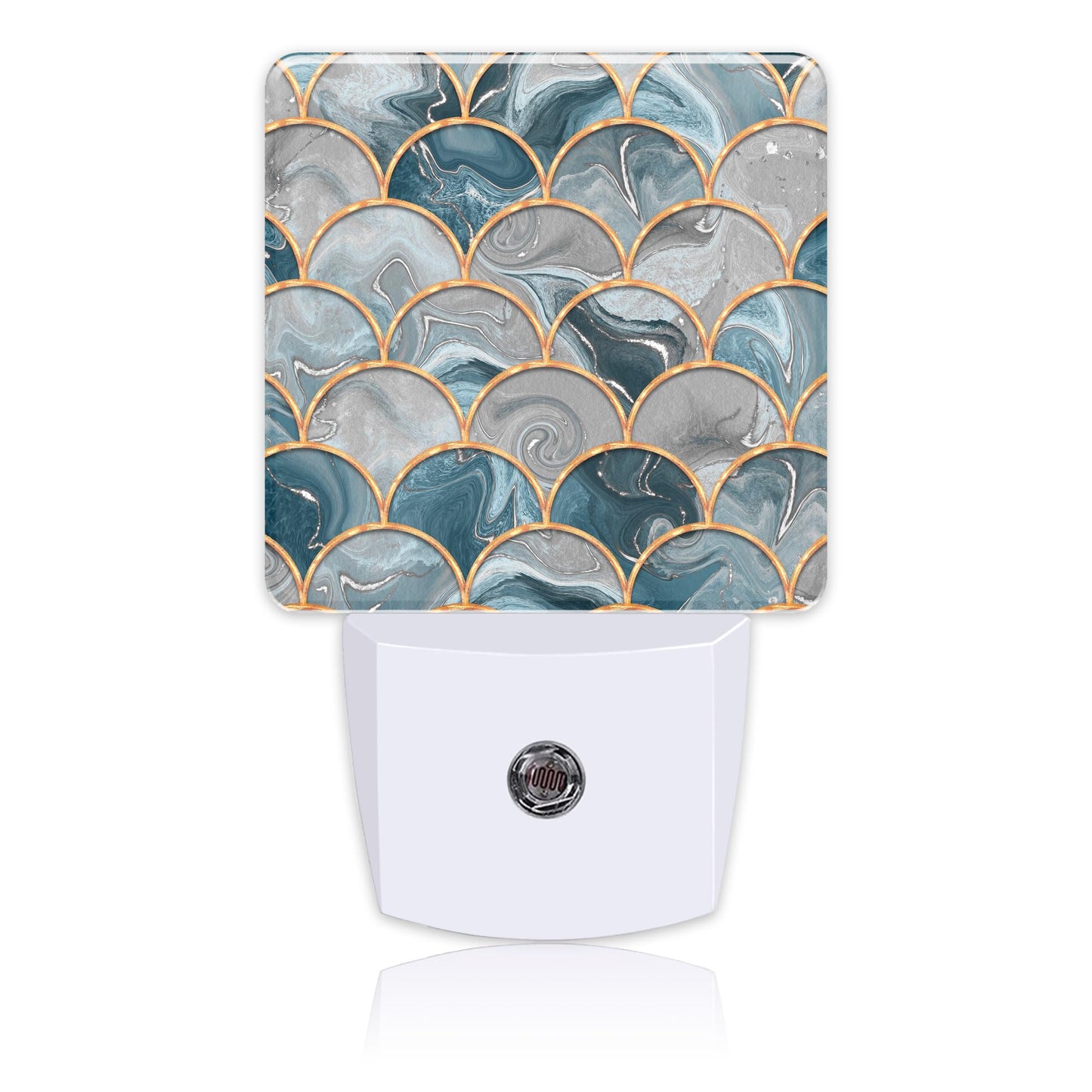 Uiaoiais Golden Fluid Marble Texture Night Light Plug into Wall with Dusk to Dawn Sensor Cute Nightlight for Kid Girls Boys Women Men Room Decor, Hallway, Kitchen, Bathroom, Nursery, Stairs