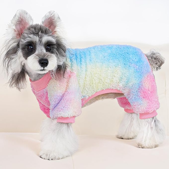 XPUDAC Dog Sweater, Dog Winter Clothes for Small Medium Dogs Girl Boy Fleece Doggy Pajamas for Winter Christmas, Tie-Dye02, XX-Large