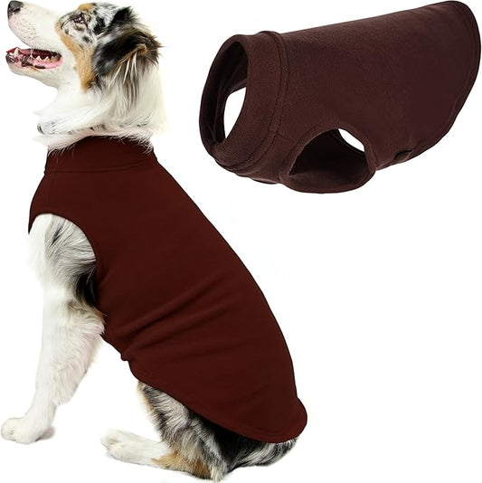 Gooby - Stretch Fleece Vest, Pullover Fleece Vest Jacket Sweater for Dogs, Brown, 3X-Large Length (20.5")