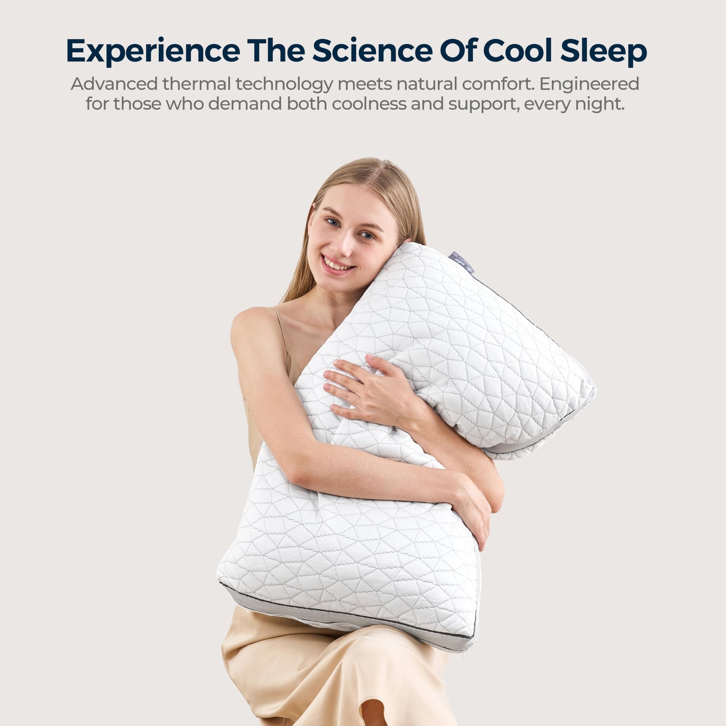 Cooling Pillow with Shredded Memory Foam for Sleeping, 20x30 Adjustable Bed Pillow with Cool & Bamboo-Derived Rayon Side, Firm Pillow with Cooling Gel for Hot, Back, Stomach or Side Sleeper (Queen)