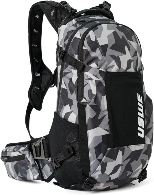 USWE Shred 25L Backpack, a High End Daypack for MTB, E-MTB, Mountain Bike, Camo/Black
