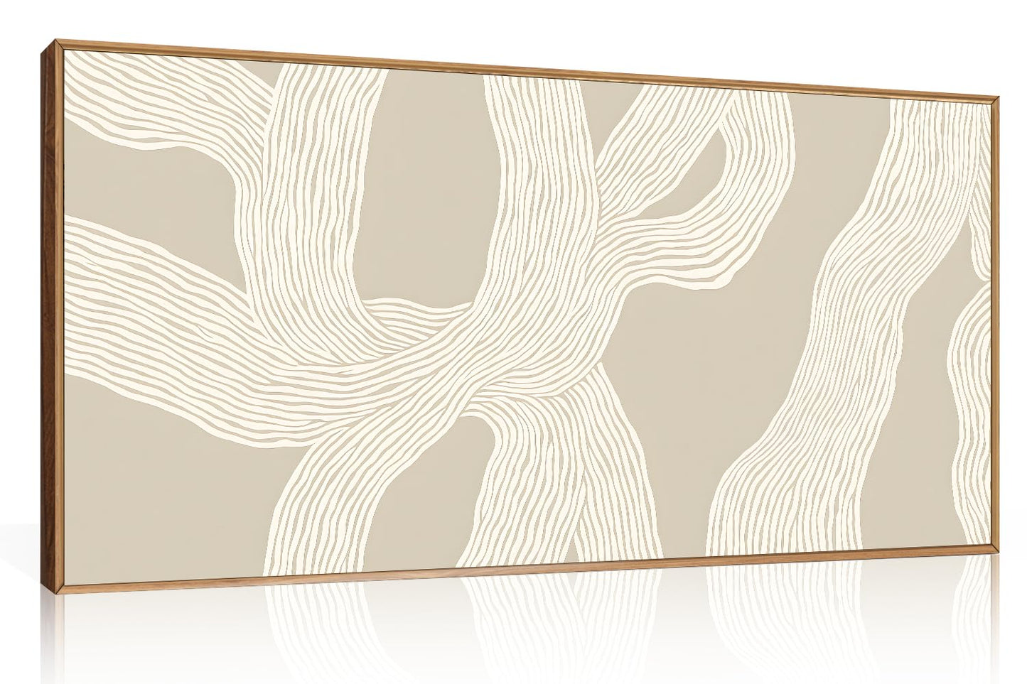 HPNIUB Large Abstract Beige Framed Canvas Prints Wall Art Set,Neutral Minimalist Lines Wall Decor,Modern Textured Artwork for Living Room, Bedroom,Dining Room, Office, Bathroom Decor-20 x40
