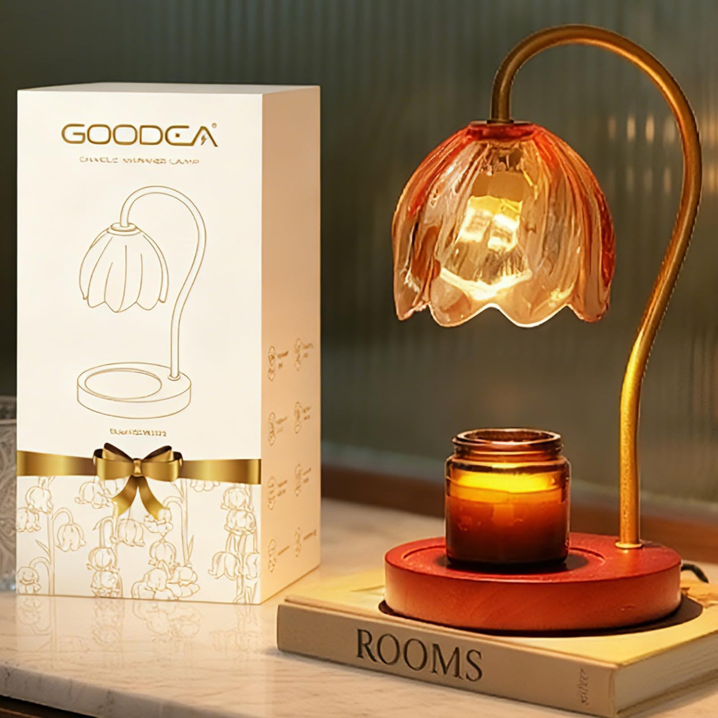GOODEA Candle Warmer Lamp with Timer Dimmable, Christmas Birthday Gifts for Women Mom, House Warming Gifts New Home Decor, Wax Melt Warmer for Jar Candles with 2 Bulbs