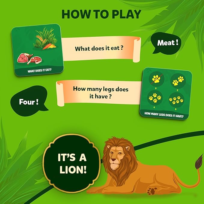 Skillmatics Guess in 10 - Animal Kingdom, Card Game, Christmas Stocking Stuffers for Preschool Kids, Girls & Boys, Fun Travel Game, Gifts for Ages 3, 4, 5, 6