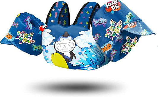Chriffer Kids Swim Vest Life Jacket for 30-55 Pounds Boys and Girls, Toddler Floaties with Shoulder Harness Arm Wings for 2,3,4,5,6,7 Years Old Baby