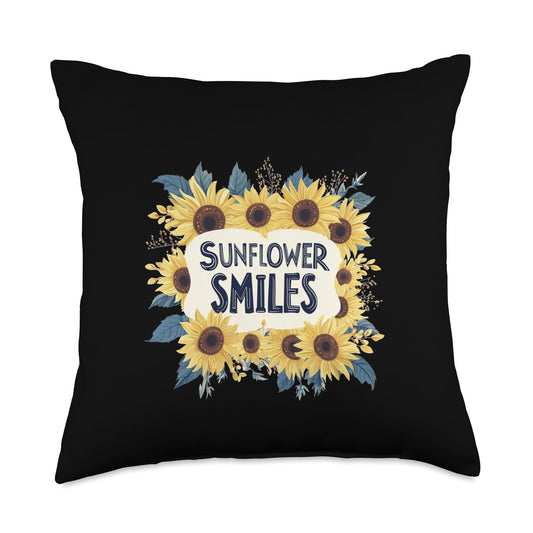 Nice Sunflower with Cute Saying Costume Throw Pillow