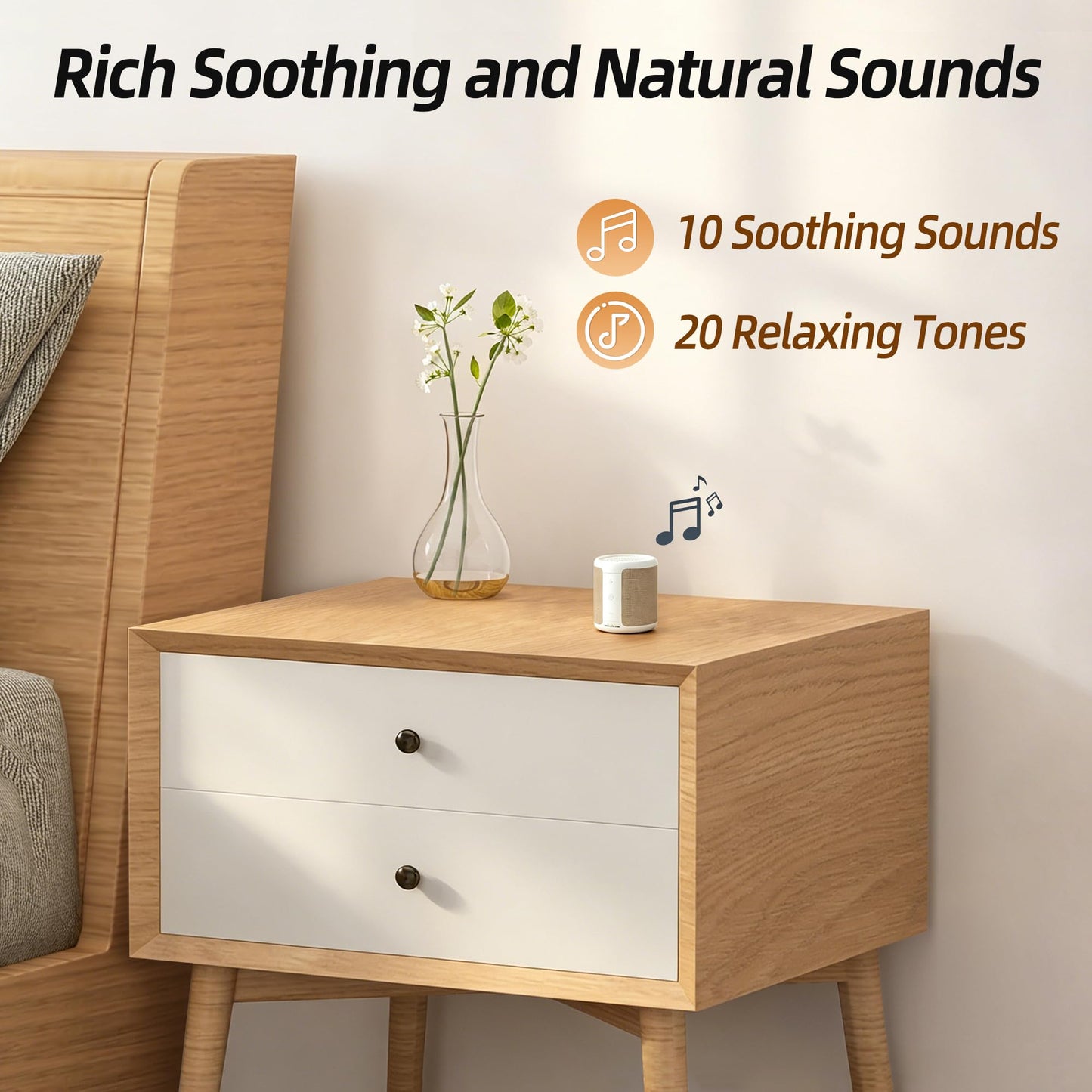 Mee 2ou Portable Sound Machine for Baby, Kids & Adults, 30 Soothing Sounds, 32 Volume Levels, 3 Timers, Rechargeable Mini White Noise Sleep Sound Machine for Travel Camping Home Office Nursery