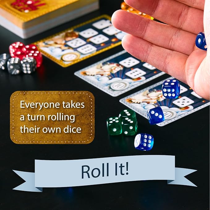 Calliope Roll for It! Deluxe Edition – Fast Dice Rolling Game of Luck & Strategy for 2–8 Players Ages 8+ | Quick Family Board Game Night Fun in Travel Tin