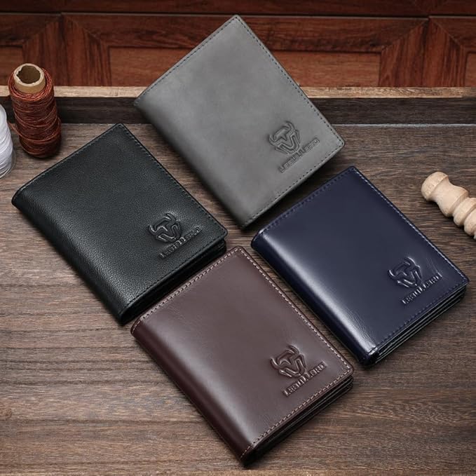 LEBULLBRO Genuine Leather Bifold Wallet RFID Blocking Wallet Large Capacity Purse Credit Card Holder for Men with 15 Card Slots (Black)