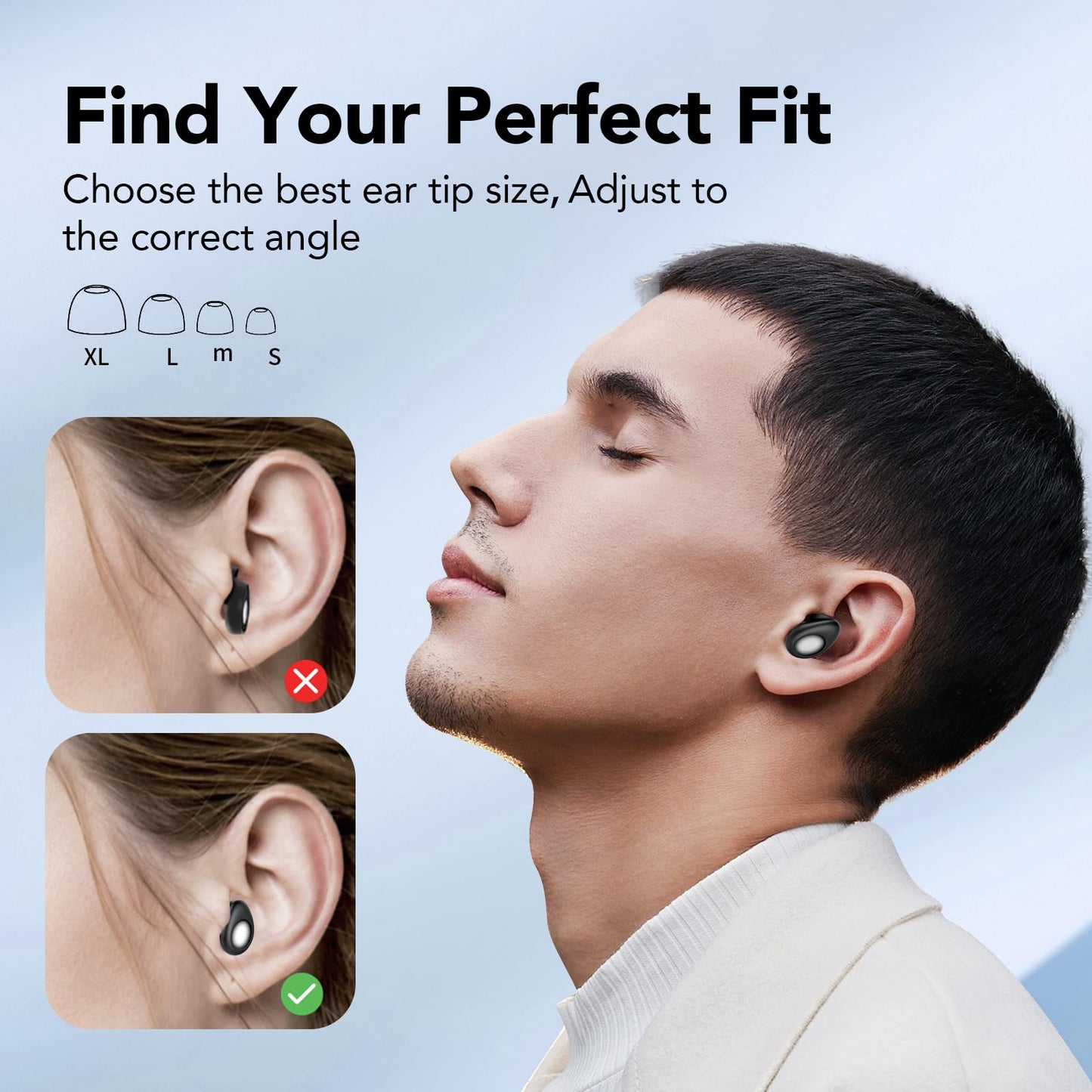 Ear Plugs for Sleeping,Noise Cancelling Silicone Earplugs for Noise Reduction & Concerts, 45 dB, Ear Plugs for Sleep,Soft Earplugs Reusable Concert Ear Plug,Hearing Protection with 8 Earpieces