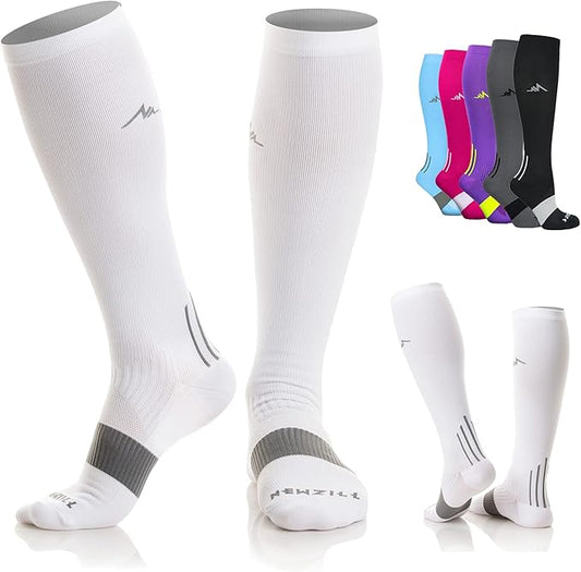 NEWZILL Medical Compression Socks for Women & Men, 20-30 mmHg Knee-High Support for Circulation, All-Day Comfort for Work Travel Running Cycling and Fitness