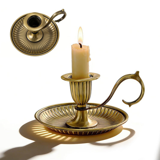 Candle Holder with Handle, Antique Candle Holder – Centerpiece for Party Tables, Wedding Table & Home Decor Gift (4.72×1.97×2.56 Inches)
