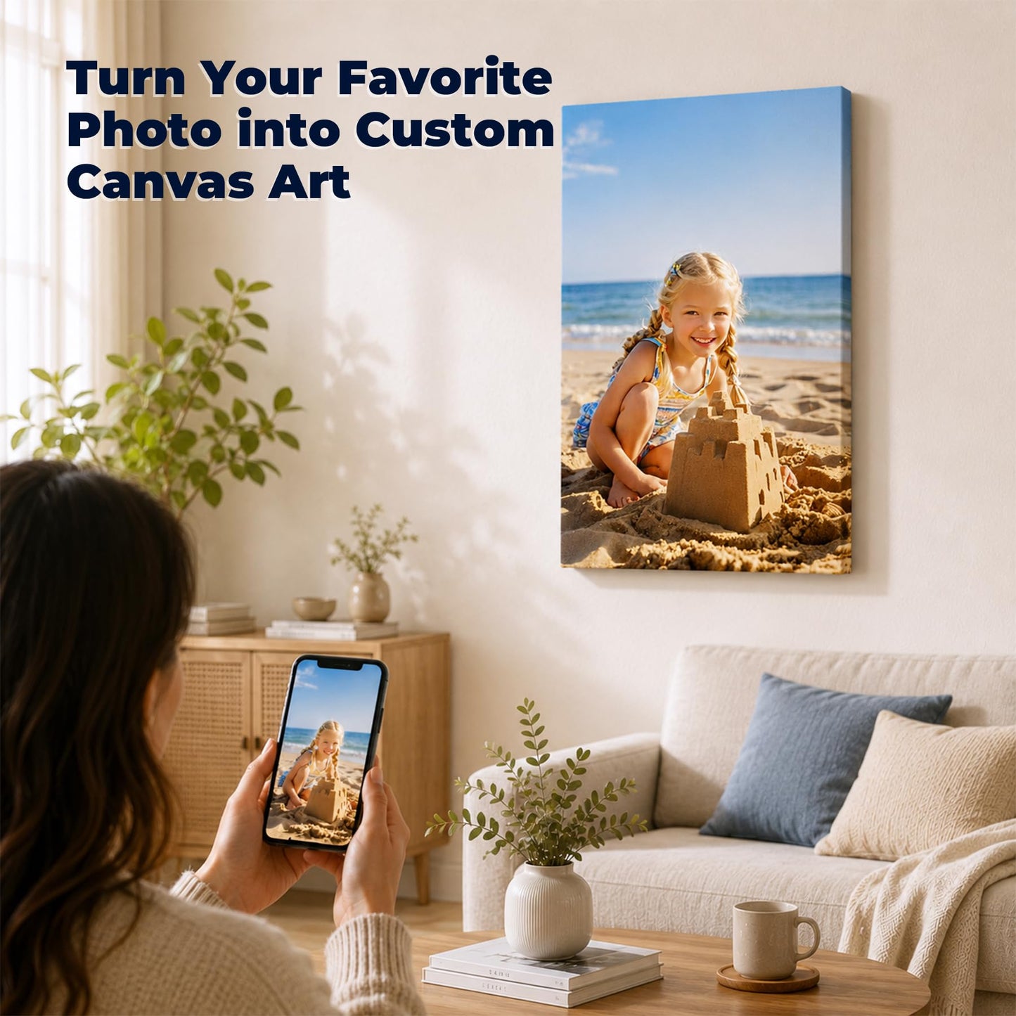 Personalized Custom Canvas Prints 8x10 inch, Photo On Canvas Transform Your Photos into Stunning Framed Wall Art-Digitally Printed Photo To Canvas - Ideal for Home Decor, Gifts & Keepsakes