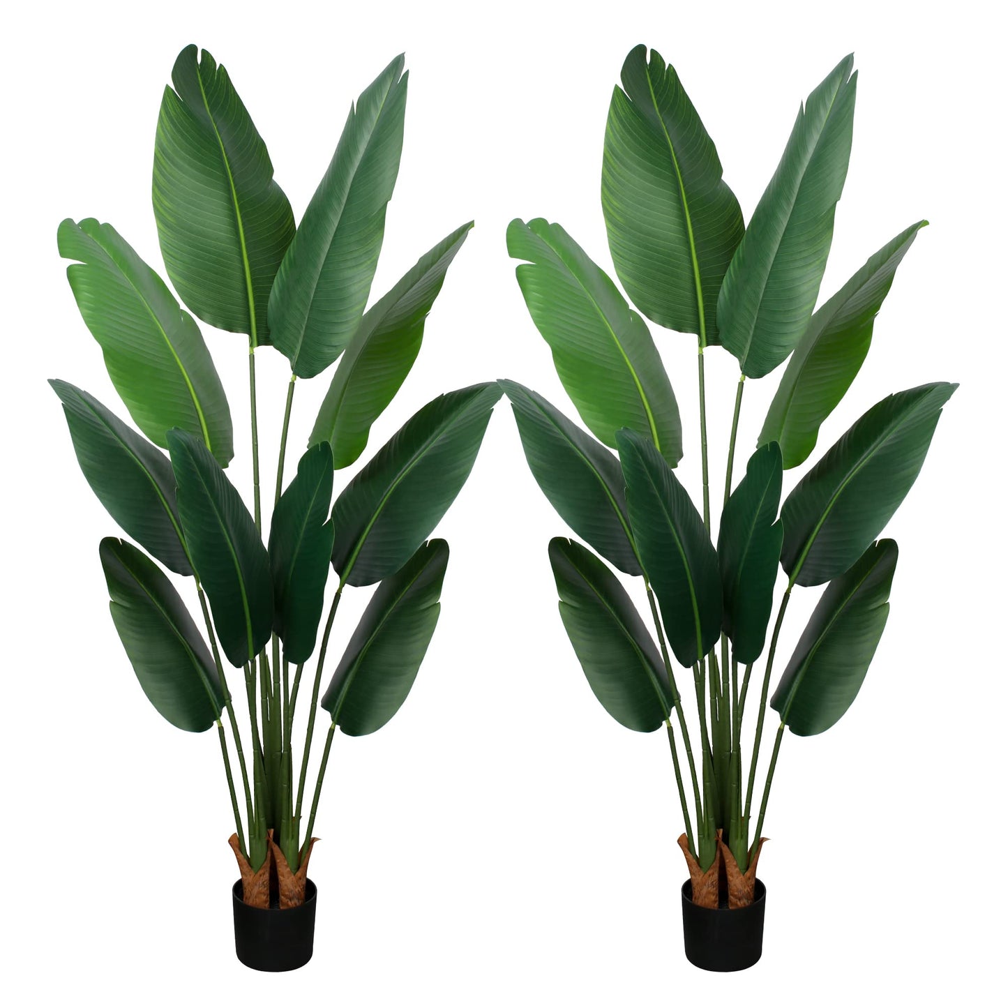 YEPDIN Artificial Bird of Paradise Plant 5 Ft Tall Fake Banana Leaf Plant for Indoors and Outdoors,Faux Palm Tree with Plastic Pot for Office and Home Decor,L1602PCS
