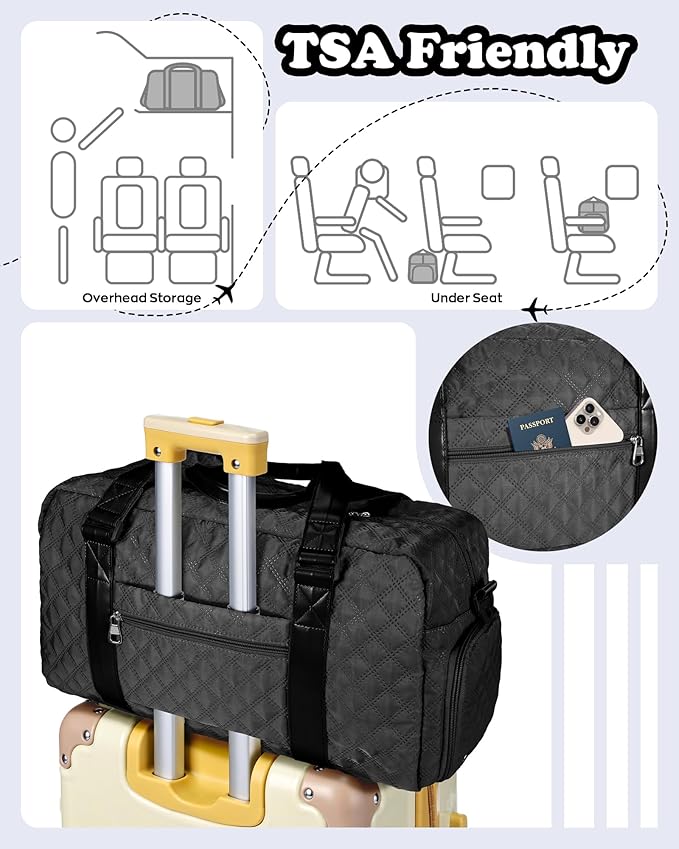 Elilier Kids Travel Duffel Bag, Personalized Weekender Bag with Shoes Compartment, Mothers Day Gifts, Girls Gifts for Kids Friends