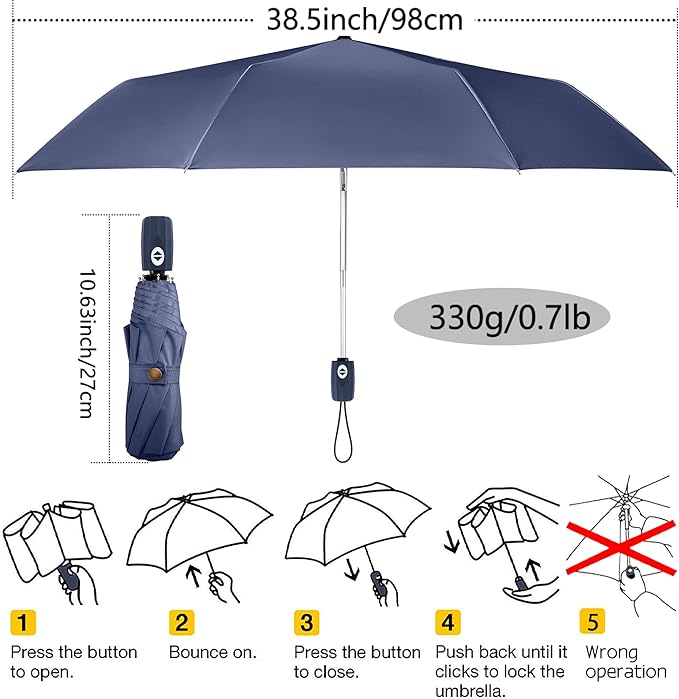 FDJASGY UV Sun Umbrella Compact Folding Travel Umbrella Auto Open Close Compact Folding Rain Umbrellas for Women Men Blocking UV 99.98%