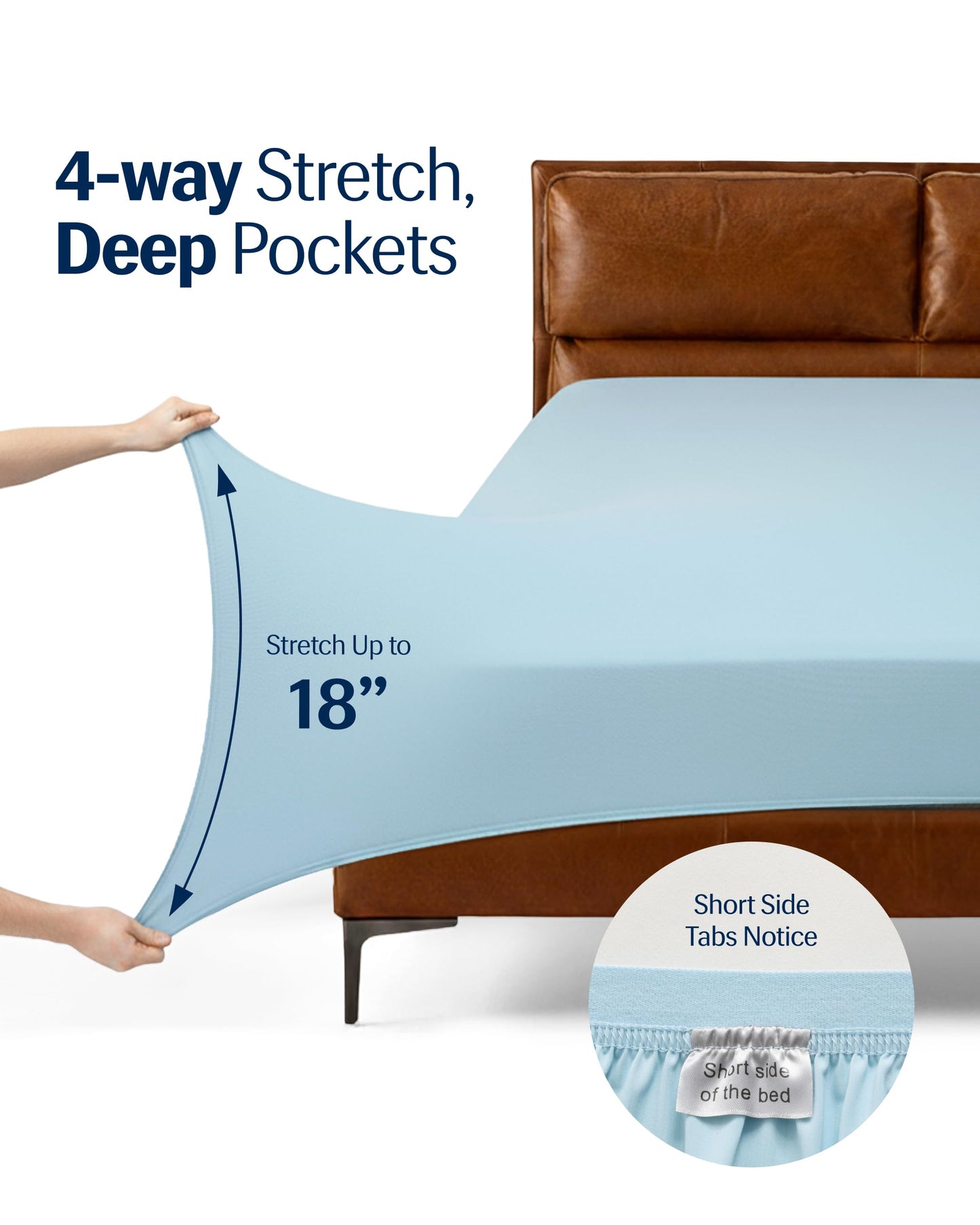 REST® Evercool®+ Starter Sheet Set, King, Light Blue, Breathable Bed Sheets for Hot Sleeper and Night Sweats, with Pillowcases, Ionic+ Self-Cleaning Silver Yarn for Sensitive Skin, 3PCS No Flat Sheet