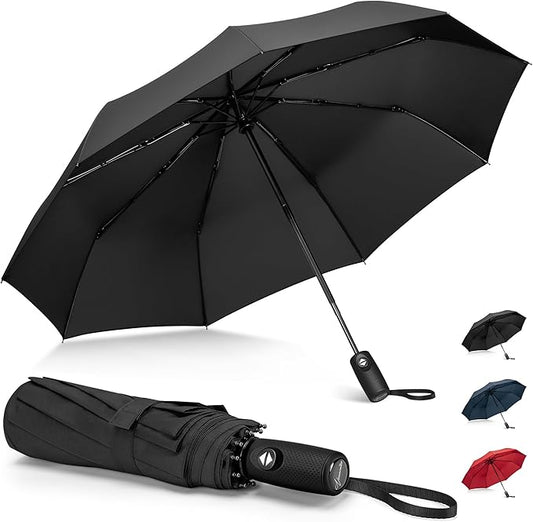 NINEMAX Travel Folding Umbrella Windproof for Men Women, Portable Compact Umbrellas Automatic Open and Close for Rain