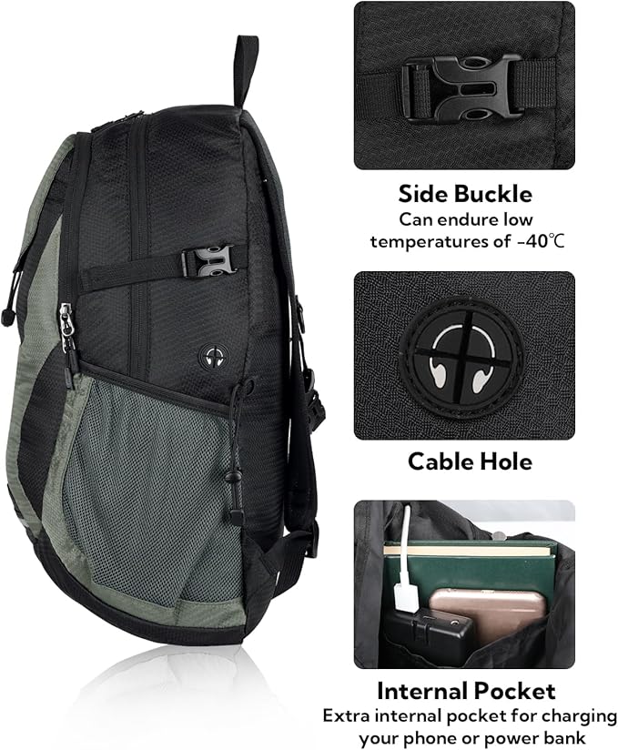 WATERFLY Lightweight Packable Hiking Backpack: 30L Foldable Travel Daypack Ultralight Camping Day Pack for Woman Man