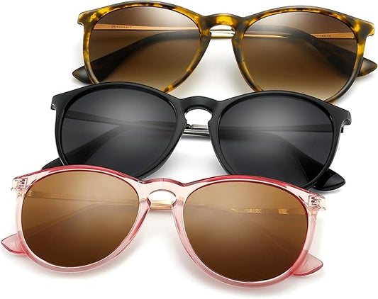 SUNGAIT Premium Vintage Round Sunglasses for Women Men Classic Retro Trendy Style