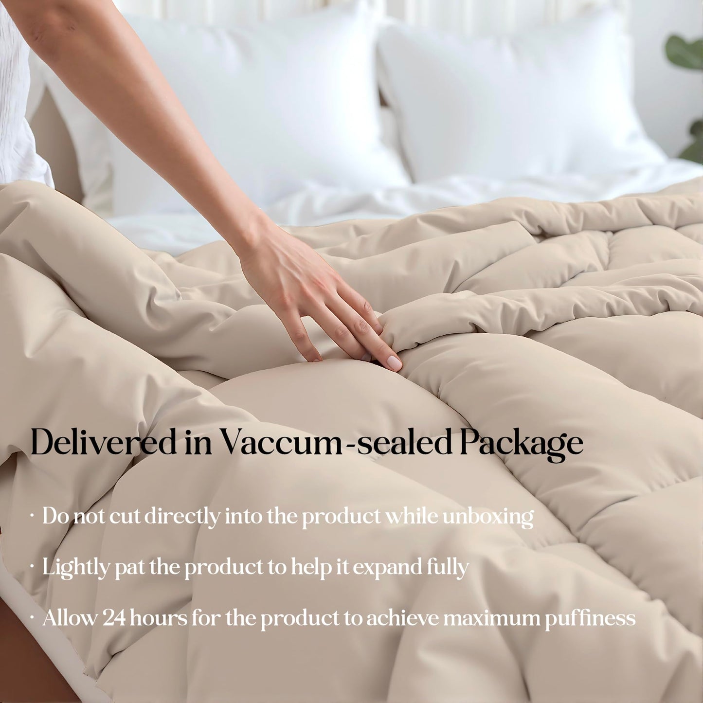 ROYALE LINENS Reversible Comforter - Twin XL Duvet Insert - All Season Soft Quilted Comforters with 8 Corner Tabs - Down Alternative Bedding Comforter - Duvet Insert (Chocolate/Sand, Twin XL 68"x92")