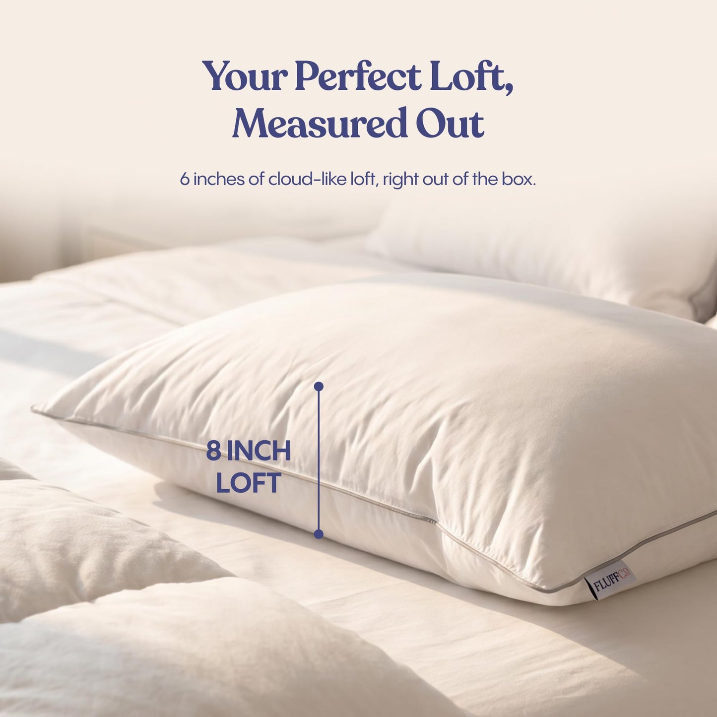 FluffCo Down Alternative Pillows King Size Set of 2 - King Bed Pillows for Sleeping - Made in USA - Cooling Surface and Machine Washable for Side, Back, and Stomach Sleepers