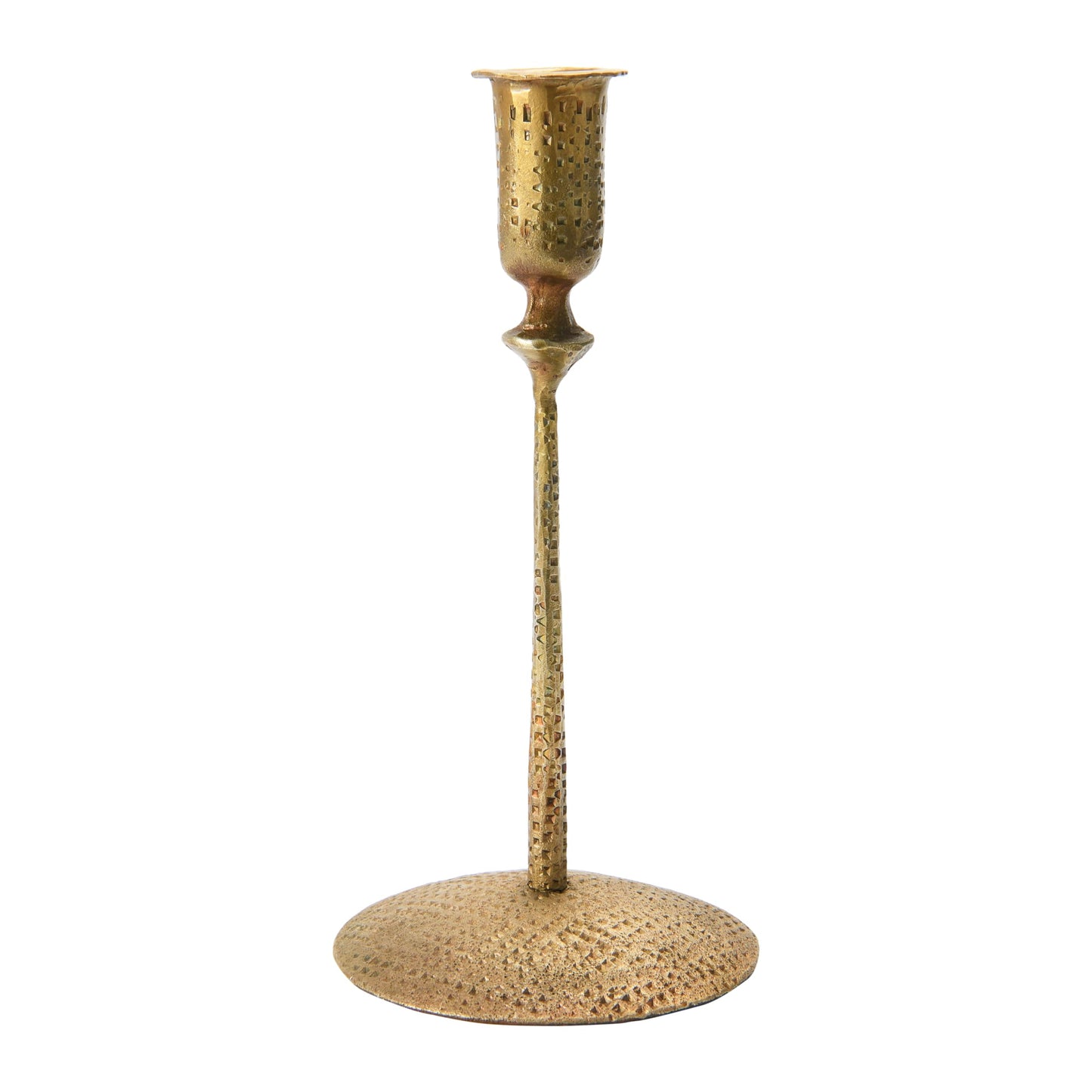 Creative Co-Op Hand-Forged Hammered Metal Taper, Antique Brass Finish Candle Holder