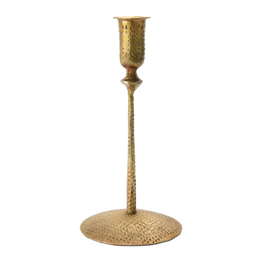 Creative Co-Op Hand-Forged Hammered Metal Taper, Antique Brass Finish Candle Holder