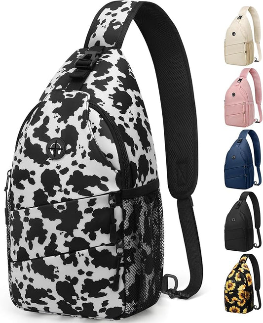 Pritent Crossbody Bags for Women Men Trendy Sling Bag Backpack Casual Chest Bag with Convertible Shoulder Strap