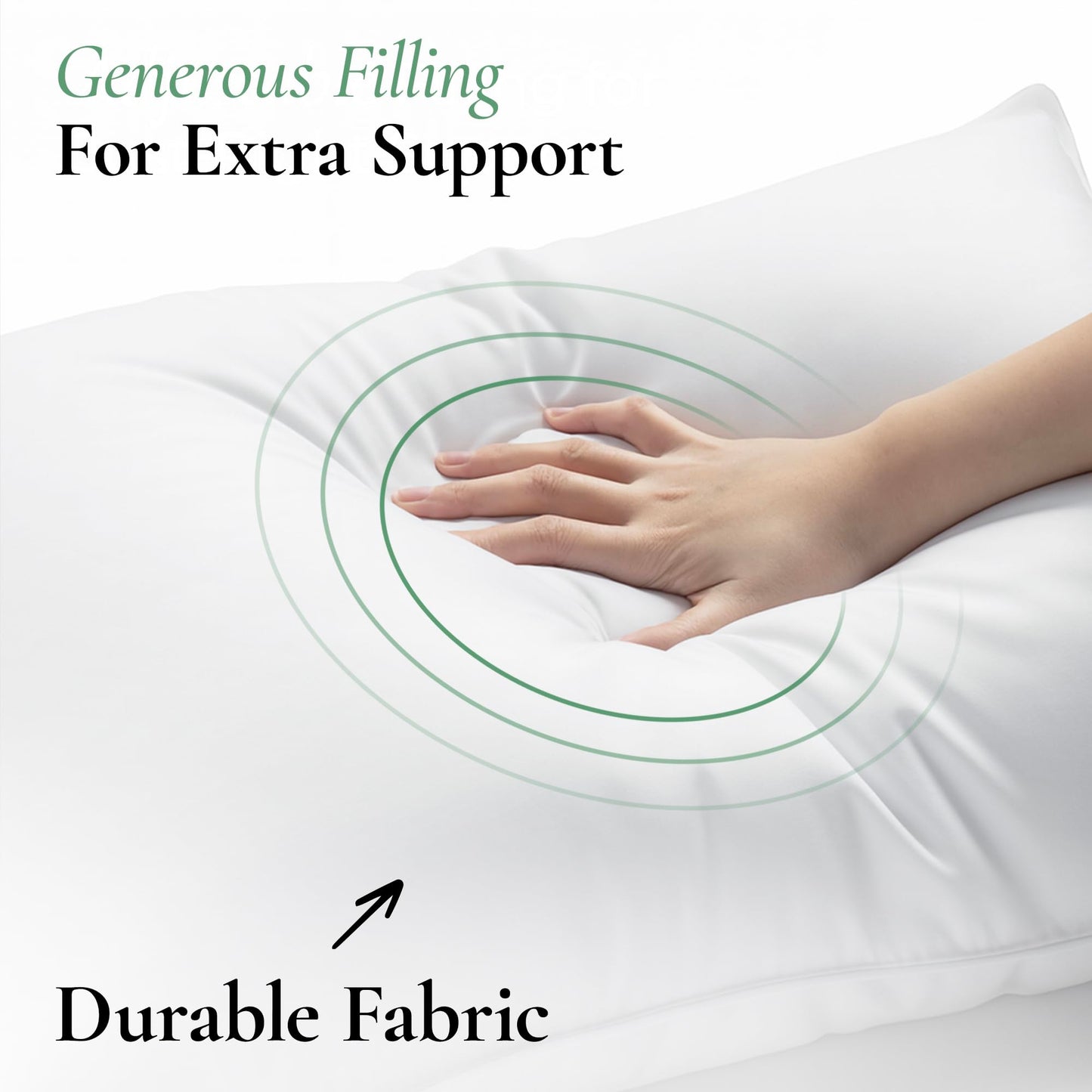 Fern and Willow Queen Size Bed Pillows - Set of 2, 28"x20" - Luxurious Ultra-Soft Cooling Pillow - Hotel Quality, Down Alternative Fill - Ideal for Side, Back & Stomach Sleepers