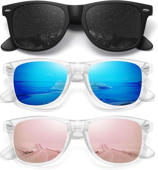 MEETSUN Polarized Sunglasses for Women Men Classic Retro Trendy Driving Sun Glasses UV400 Protection (3 Pack)