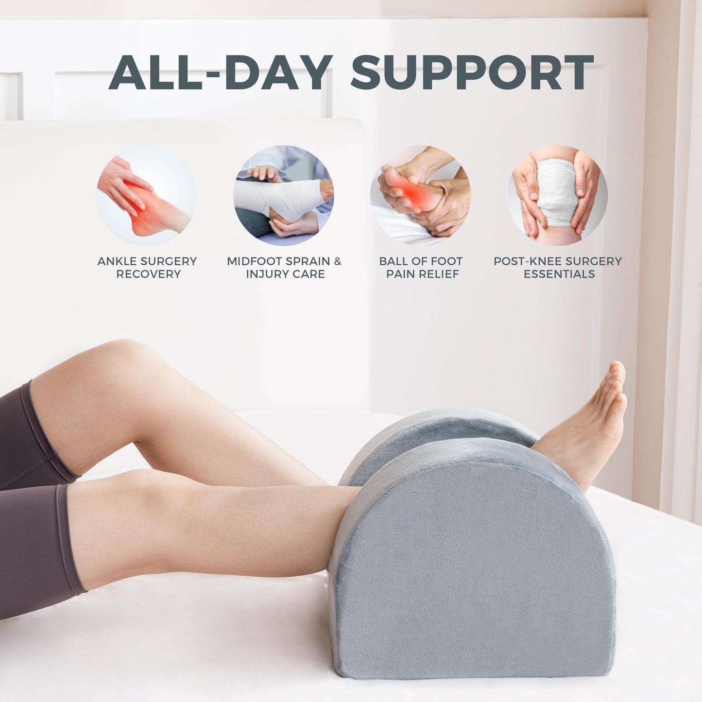 Ganondorf Knee Replacement Pillow Zero Degree Knee Extension Pillow for Post Surgery Recovery, Leg Elevation & Ankle Support for ACL, MCL & Hip Surgery