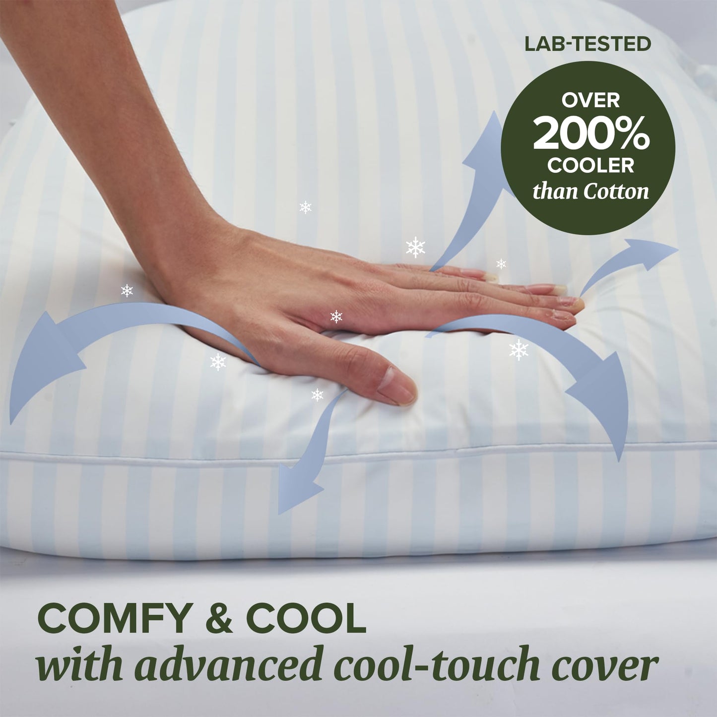 Beckham Hotel Collection Summer Sanctuary Queen Pillow - Cooling Qmax Adjustable Down Alternative Pillow w/Extra Fill, Ideal for Side Back Stomach Sleepers