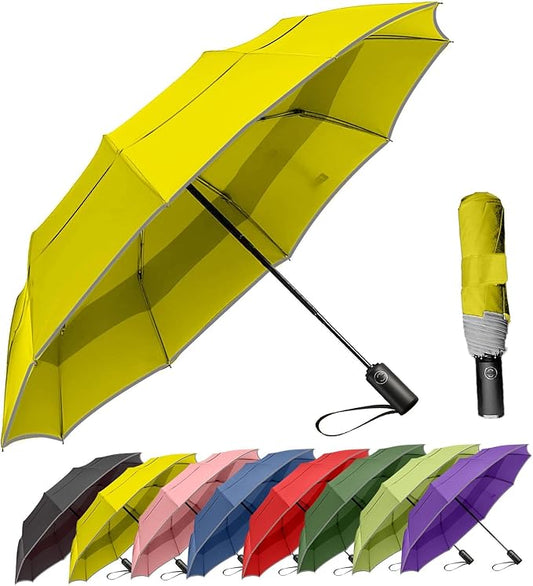 MRTLLOA 42/49 Inch Compact Windproof Travel Umbrella for Rain, Lightweight, Portable, Automatic, Strong, Waterproof Folding Umbrellas for Women, Men and Teenagers