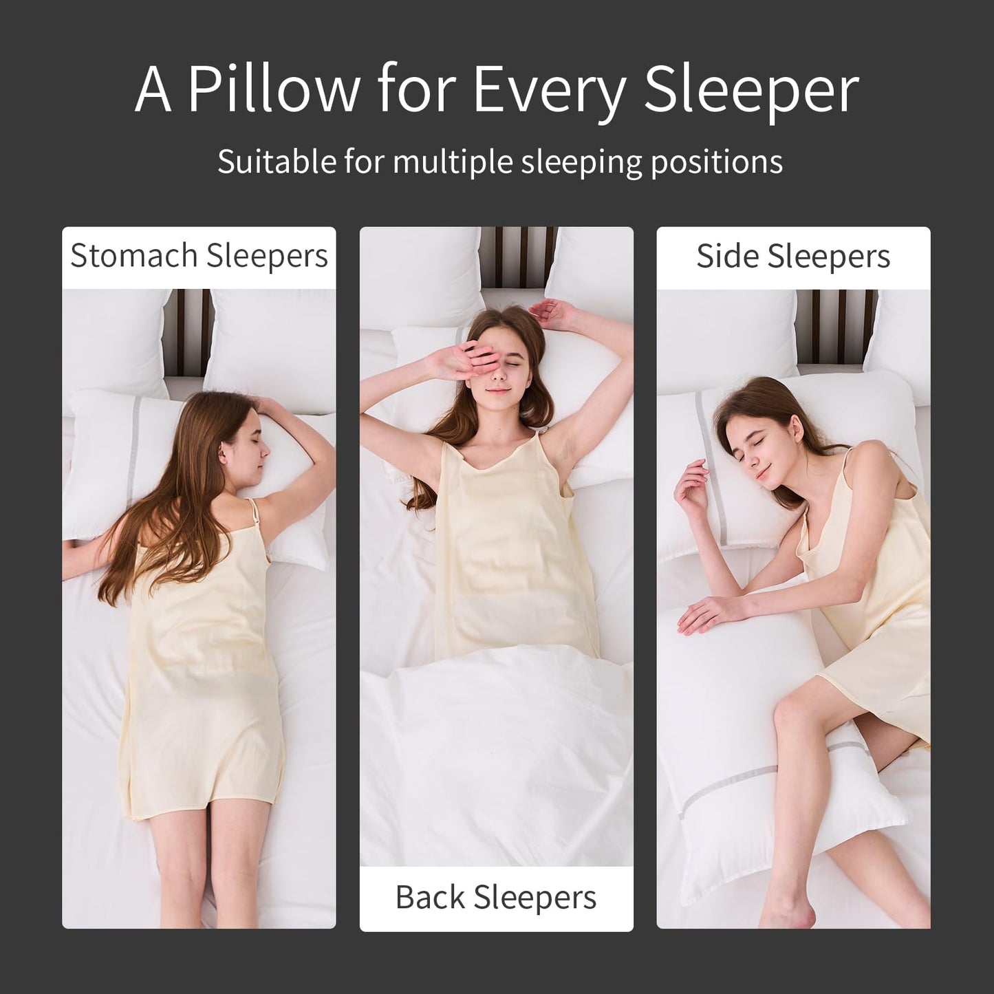 MUFEW King Size Pillows Set of 2, Medium Firm Hotel Pillows for Sleeping, Cooling Bed Pillows for Side & Back Sleepers, Down Alternative Filling, 20 x 34 Inches