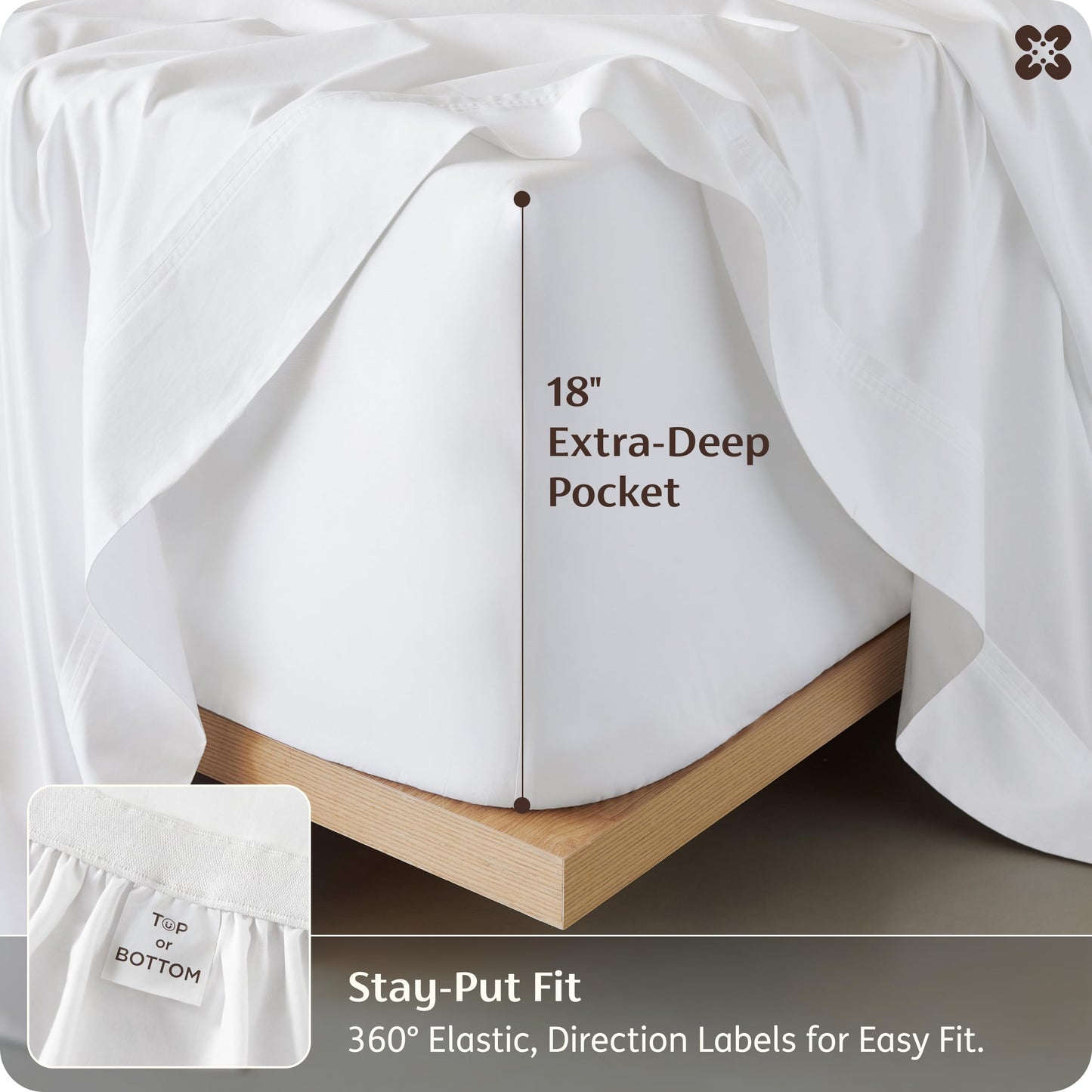 Bedsure Bamboo Viscose Cooling Sheets, Rayon Cotton Serene Blend, PureWoven, Breathable & Buttery Soft Queen Size Bed Set, Deep Pocket Up to 18", Hotel Luxury Bedding for Hot Sleepers, White