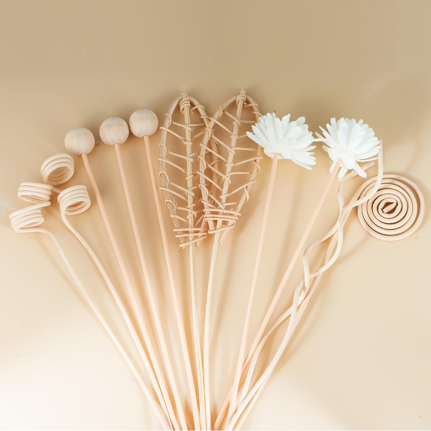 Reed Diffuser Stick,WUTAOBON 12Pcs 10Inch Natural Rattan Flower Reed Fragrance Diffuser Set, Fragrance Diffuser Replacement Rattan Sticks Home Decor (Primary Color)