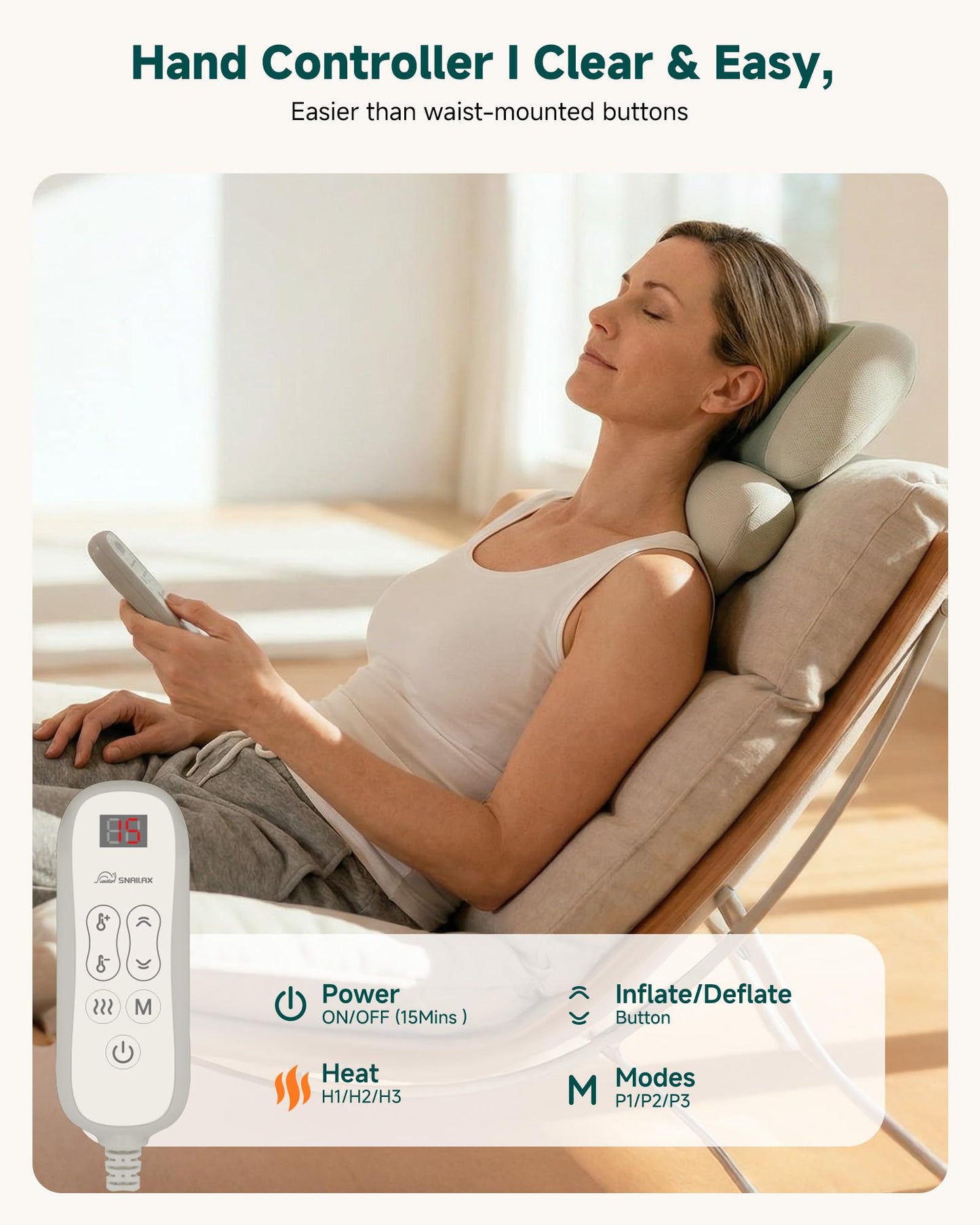Neck Massager with Heat, Cordless Rechargeable Neck Traction Massage Pillow with Air Compression, FSA Eligible,Neck Stretcher Pillow, Digital Display Remote, Ergonomic Cervical Support for Home Office