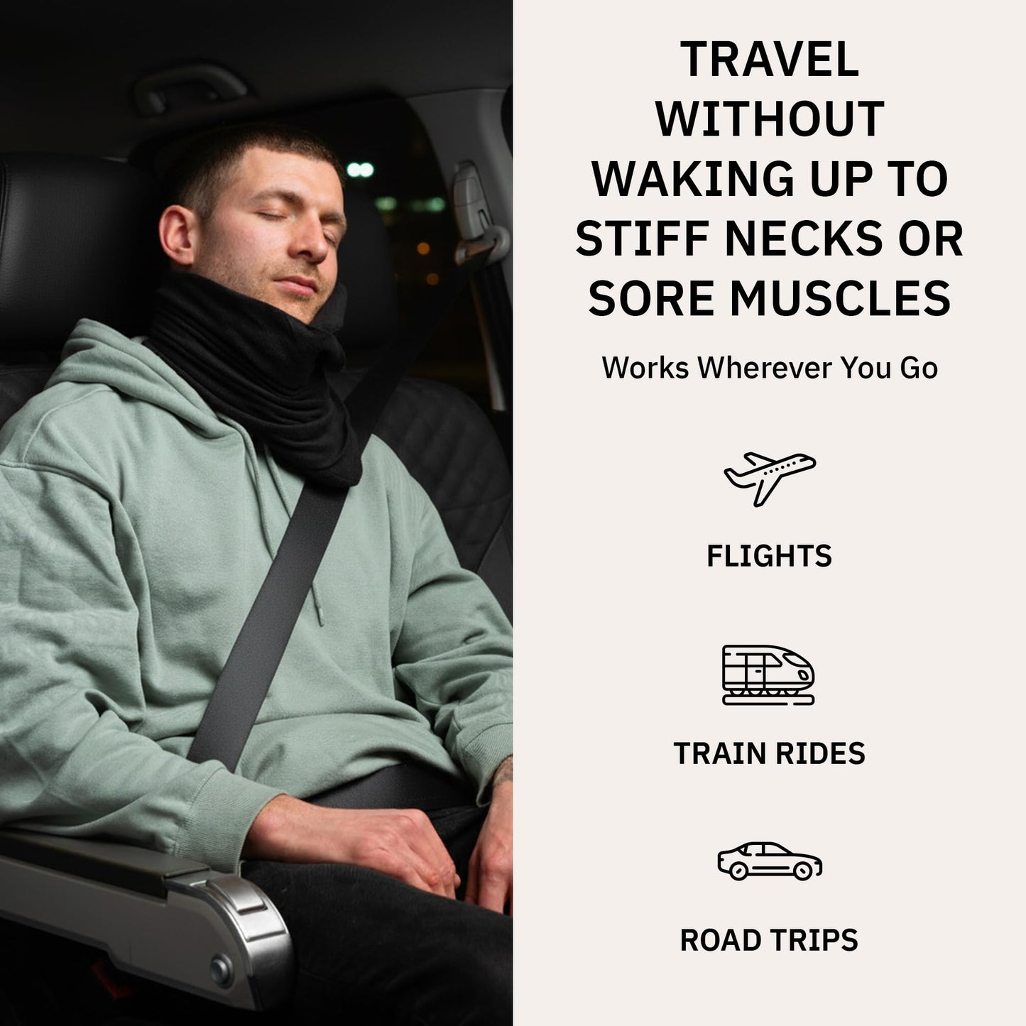 Trtl Pillow - Scientifically Proven, Super Soft Neck Support Travel Pillow for Airplanes - Lightweight and Machine Washable - Ergonomic Design for Traveling on Flights, Cars, and Trains - Black