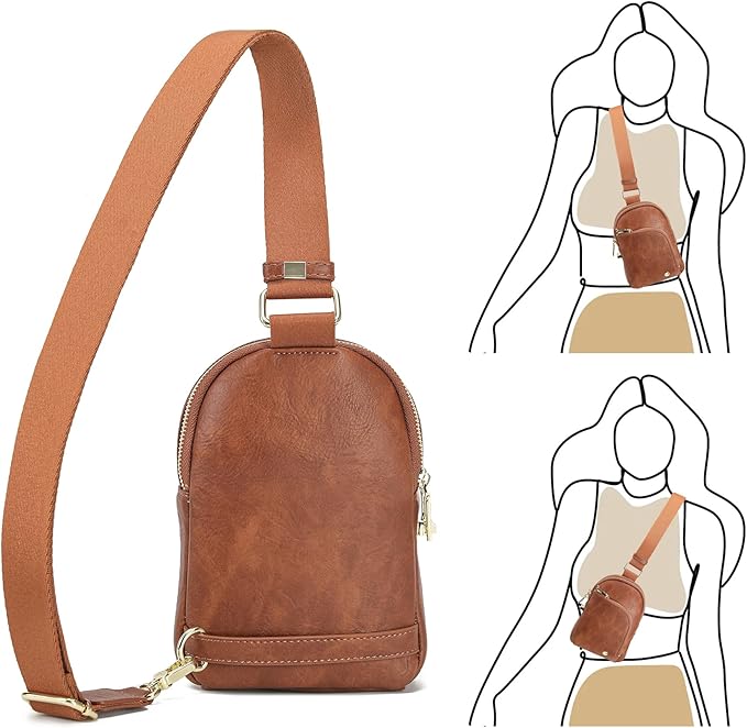 INICAT RFID Blocking Sling Bag Anti Theft Crossbody Bags Women Valentine's Day Gifts Travel Purses Vegan Leather