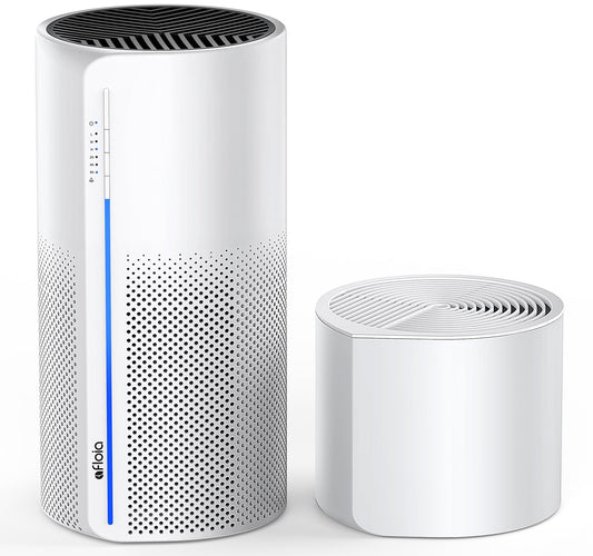 Afloia 2-in-1 Air Purifier & Humidifier Combo, Advanced 3-Stage Filtration, Whisper-Quiet Operation, Auto Shut-Off, 7-Color LED Light, Ideal for Pet Allergies & Smoke (White)