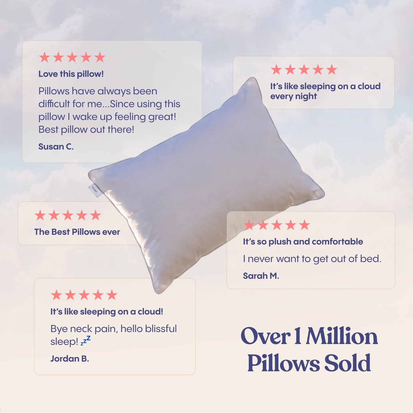FluffCo Down Alternative Pillows King Size Set of 2 - King Bed Pillows for Sleeping - Made in USA - Cooling Surface and Machine Washable for Side, Back, and Stomach Sleepers