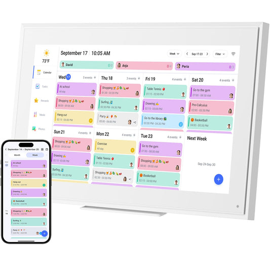 Digital Calendar:15.6-inchWall Planner Electronic Calendar & Chore Chart, Smart Touchscreen Interactive Display for Family Schedules– Wall and Desk Mountable, Great for Organizing Your 2026 Calendar