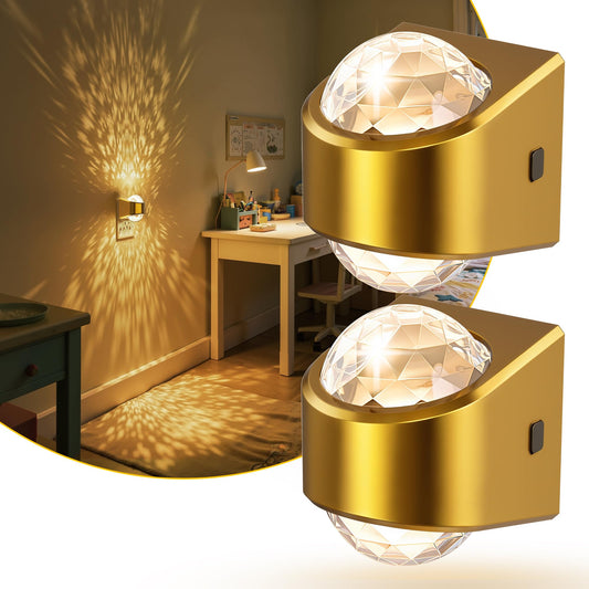 L LOHAS LED Projector Night Light,[2-Pack] Night Lights Plug into Wall,Dusk to Dawn Sensor,3000K Soft White,Brightness Adjustable,Projector Nightlight for Bathroom Bedroom Hallway