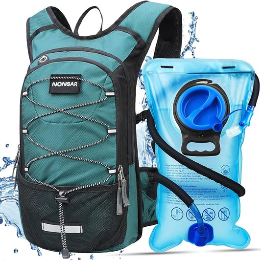 NONSAR Hydration Backpack, Hiking Backpack with 3L Water Bladder, Lightweight Insulation Hydration Pack, Water Backpack for Hiking, Cycling, Running, Festival, Camping for Men Women